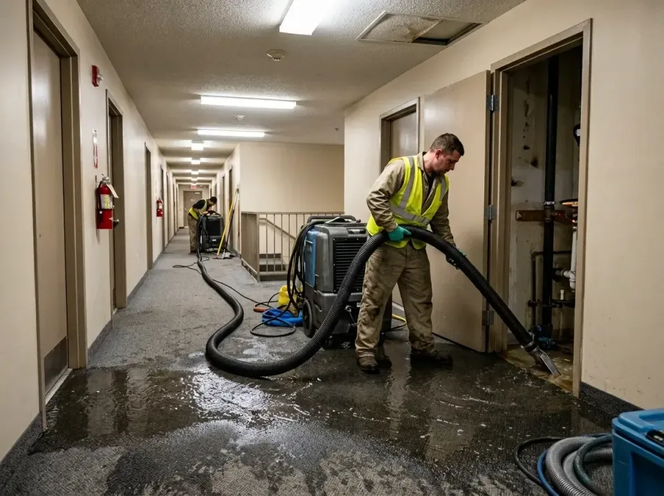 multi-unit-apartment-hallway-f-005 — frequently asked questions, Emergency Burst Pipe Water Extraction & Removal in Leachvil…